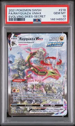 2021 POKEMON SWORD & SHIELD EVOLVING SKIES SECRET FULL ART/RAYQUAZA VMAX PSA 10 - Image 1
