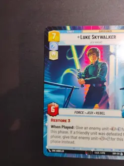 Star Wars Unlimited Luke Skywalker Jedi Knight HYPERSPACE Legendary Card SOR 317 - Image 5