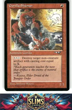 Magic the Gathering MTG Alliances Gorilla Shaman (Holding Baby) #107 Buy 2 Get 1 - Image 1