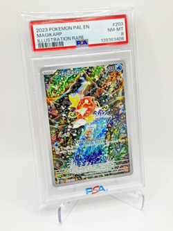 🔥2023 POKEMON PAL EN-PALDEA EVOLVED ILLUSTRATION RARE #203 MAGIKARP PSA 8🔥 - Image 1