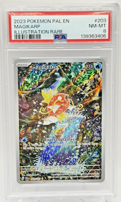 🔥2023 POKEMON PAL EN-PALDEA EVOLVED ILLUSTRATION RARE #203 MAGIKARP PSA 8🔥 - Image 2