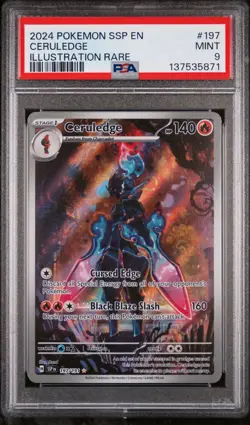 Pokemon SV Surging Sparks - Ceruledge Illustration Rare Holofoil #197/191 PSA 9 - Image 1