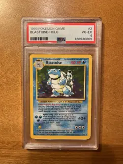 Blastoise 002/102 Pokemon Base Set Holo - PSA 4 - Image 1