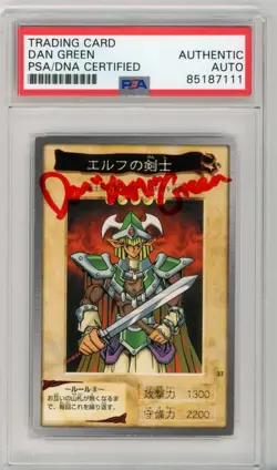 PSA Signed Dan Green Celtic Guardian #027 1999 Japanese Yu-Gi-Oh! Carddass Card - Image 1