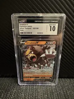 Ursaluna V Silver Tempest 102/195 CGC Gem Mint 10 Pokemon Card 2022 TCG Graded - Image 3