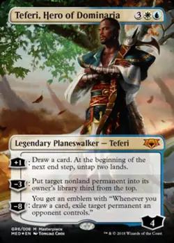 MTG English Teferi, Hero of Dominaria NM Foil Guilds of Ravnica Mythic Edition - Image 1