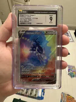 CGC 9 ERROR MISCUT Origin Forme Dialga V 177/189 Alt Art Astral Radiance Pokemon - Image 1