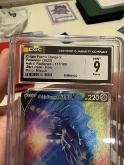 CGC 9 ERROR MISCUT Origin Forme Dialga V 177/189 Alt Art Astral Radiance Pokemon - Image 5