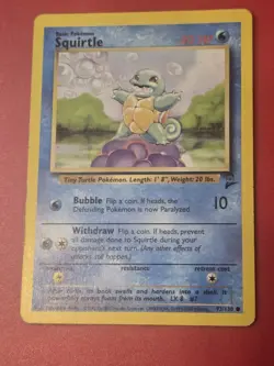 Squirtle 93/130 base set 2 pokemon card - Image 1
