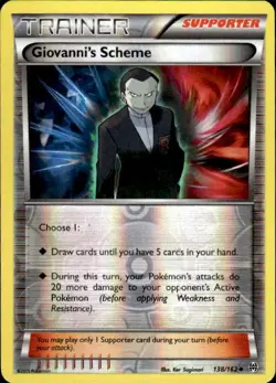Pokemon Reverse Holo Giovanni's Scheme XY - BREAKthrough 138/162 LP - Image 1