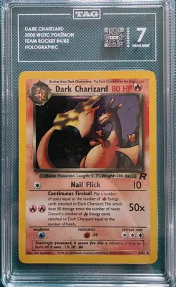Dark Charizard 4/82 Team Rocket Holo Rare Pokemon Card Grade TAG 7 Near Mint NM - Image 1
