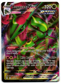 Rayquaza VMAX 111/203 - Evolving Skies Rare VMAX Pokemon TCG Holo - M/LP Card - Image 1