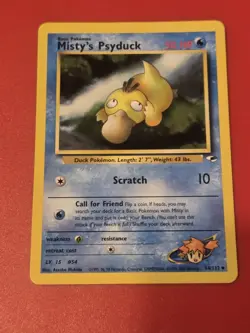 Pokemon Misty's Psyduck 054/132 Gym Heroes MP card - Image 1