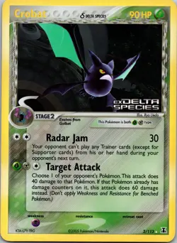 Crobat 2/113 Near Mint ex Delta Species Reverse Holo Stamped Pokemon - Image 1