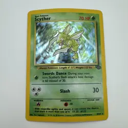Pokemon TCG Scyther Jungle 10/64 Holo Unlimited Holo Rare DMG - Image 1