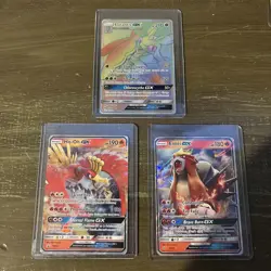 Lot of 3 Lurantis Entei Ho-Oh GX 150/149 Near MINT Rainbow Secret Rare Pokemon - Image 1