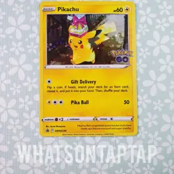 Pokemon Card Pikachu SWSH234 Black Star Promo Sword Shield Pokemon GO Tin LP - Image 1
