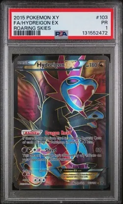 Pop 1 Pokemon 2015 XY Roaring Skies Hydreigon EX Full Art #103 PSA 1 - Image 1