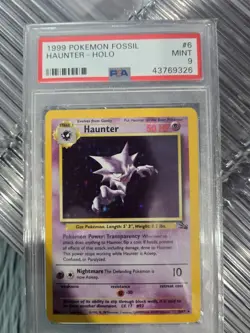 1999 Pokemon Fossil Haunter Holo PSA 9 - Image 1