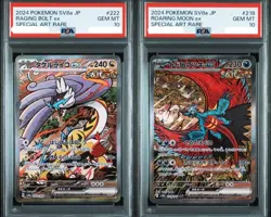 PSA 10 Roaring Moon Raging Bolt ex SAR Set Terastal sv8a Pokemon Card Japan - Image 1