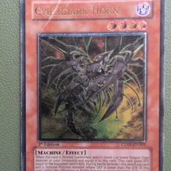 Yugioh Cyberdark Horn CDIP-EN001 Ultimate Rare 1st Edition heavy Played - Image 4