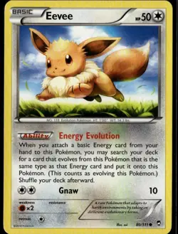 Eevee Common XY - Furious Fists 80/111 Colorless Normal Pokemon Card - Image 1