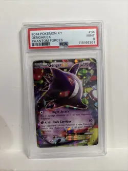 2014 Pokemon XY Phantom Forces Gengar EX #34 PSA 9 - Image 1