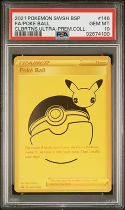 2021 POKEMON SWSH BLACK STAR PROMO #146 FULL ART/POKE BALL PSA 10 - Image 1