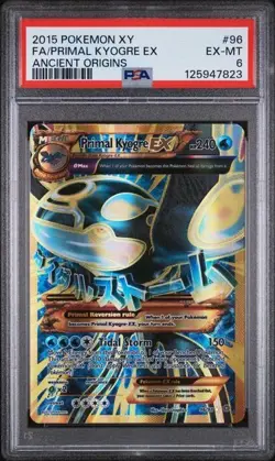 Primal Kyogre EX 96/98 PSA 6 Pokemon Ancient Origins Ultra Rare - Image 1