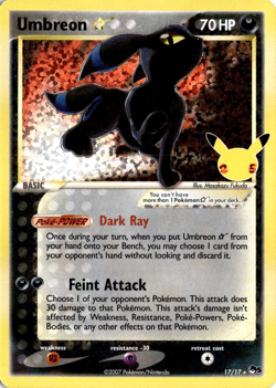 Umbreon Gold Star 17/17 Pokemon Celebrations: Classic Collection NM - Image 1