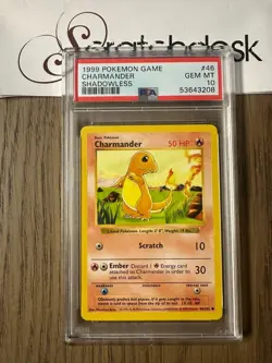 PSA 10 - Pokemon CHARMANDER 46/102 - Base Set SHADOWLESS - Starter GEM MINT - Image 1
