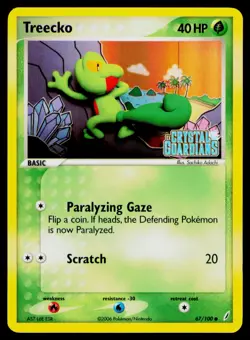 Treecko Reverse Holo #67/100 Common Pokemon Crystal Guardians NM - Image 1