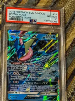 2018 POKEMON SUN & MOON FORBIDDEN LIGHT #24 GRENINJA GX PSA 10 - Image 3