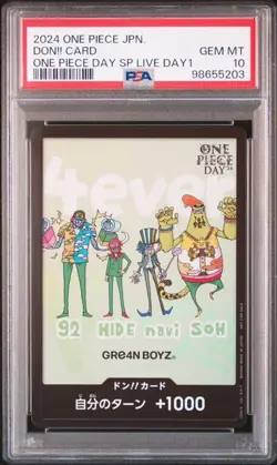 PSA 10 GEM MINT JAPANESE ONE PIECE 2024 DON!! CARD ONE PIECE DAY SP LIVE DAY1 - Image 1