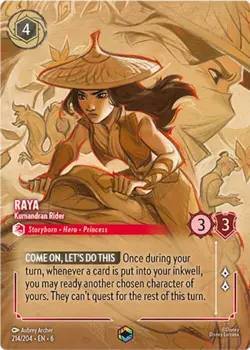 Disney Lorcana TCG Raya Kumandran Rider Enchanted Holo Card 214/204 Azurite Sea - Image 1