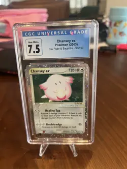 CGC 7.5 NM+- Chansey ex 96/109 (Ruby & Sapphire) Holo Rare Pokemon Card - Image 1