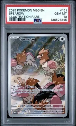 2025 POKEMON MEG ILLUSTRATION RARE #135 EXEGGUTOR PSA 10 + SPEAROW #151 PSA 10 - Image 3