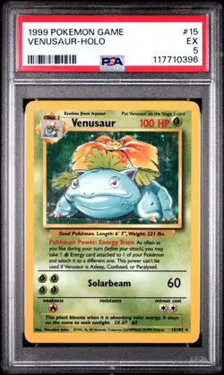 PSA 5 - 1999 Pokemon Game VENUSAUR HOLO #15 (0396) - Image 1