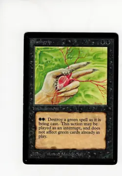 Deathgrip Beta LP/MP MTG Magic the Gathering c - Image 1