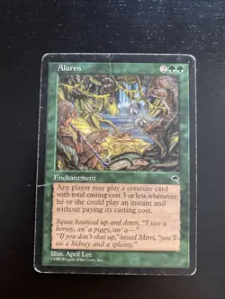 Aluren MTG Magic The Gathering Tempest Rare Reserved List Gift HP/D Condition - Image 1