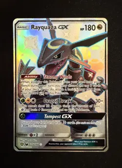 2018 POKEMON SUN & MOON CELESTIAL STORM #177A PROMO FULL ART/RAYQUAZA GX NM+ - Image 1