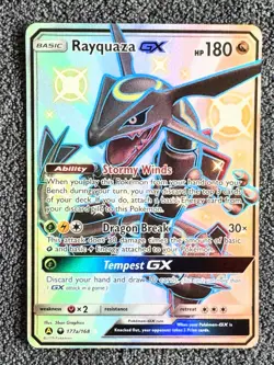2018 POKEMON SUN & MOON CELESTIAL STORM #177A PROMO FULL ART/RAYQUAZA GX NM+ - Image 3