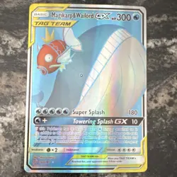 Pokemon Magikarp & Wailord GX TAG TEAM Ultra Rare Holo 160/181 TCG Card - Image 1