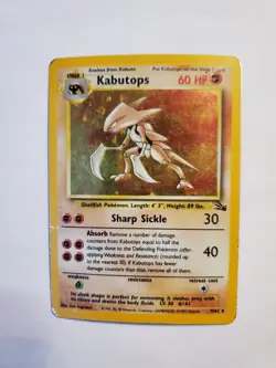 Kabutops 9/62 Fossil Holo Rare HP Pokemon - Image 2