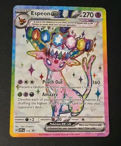 Pokemon Espeon EX SVP 175 Premium Figure Collection Black Star Promo - Image 1