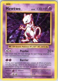 Mewtwo 51/108 Rare Cracked Ice Evolutions Pokemon NM - Image 1