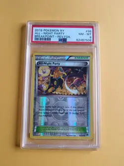 PSA 8 All Night Party Reverse Holo Umbreon 96/122 XY Breakpoint Pokemon 2016 - Image 1