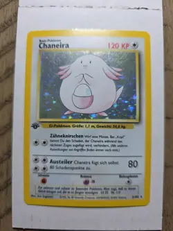 Pokemon TCG Chaneira Chansey 1st Edition Base Set Holo Rare GERMAN 3/102 MP/LP - Image 1