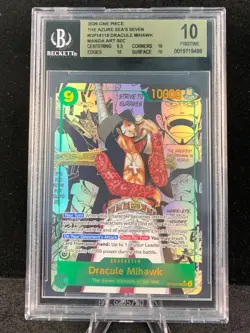 2026 One Piece DRACULE MIHAWK MANGA Alt Art Sec #OP14-119 BGS 10 PRISTINE Gold - Image 1