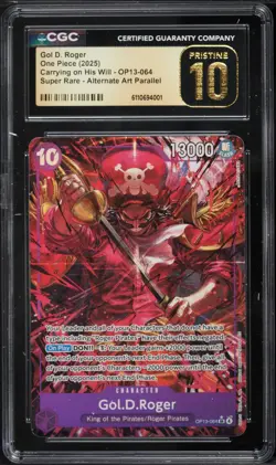 One Piece 2025 Carrying On His Will Alt Art Gol D. Roger OP13-06 CGC 10 PRISTINE - Image 1